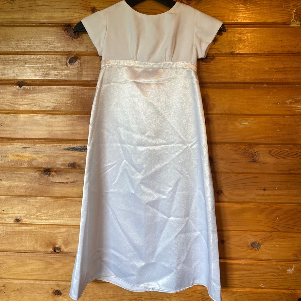 David's Bridal White A-line Dress with Cap Sleeves